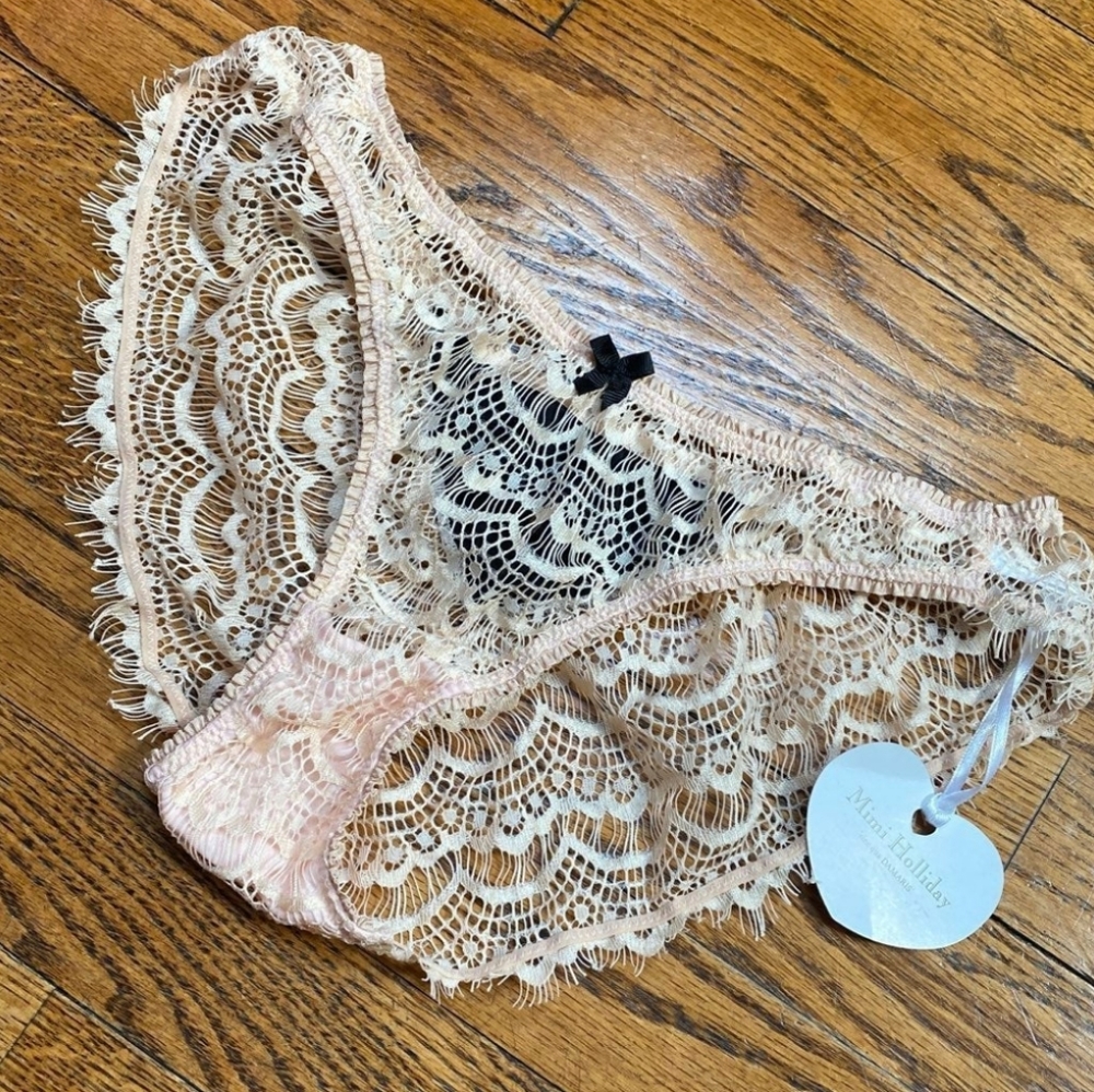 Mimi Holliday Bisou Bisou Black/Beige Eyelash Lace Briefs